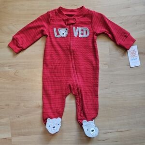 NWT just one you by Carter's One Piece Footed Long Sleeve "Loved"